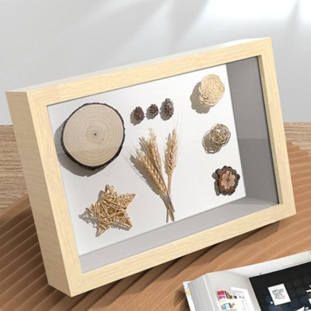 5cm Thick Deep Box Photo Frame Picture Memory Case Wood Picture Frame Flower Shadow Specimen Frame Box Photo Display Box