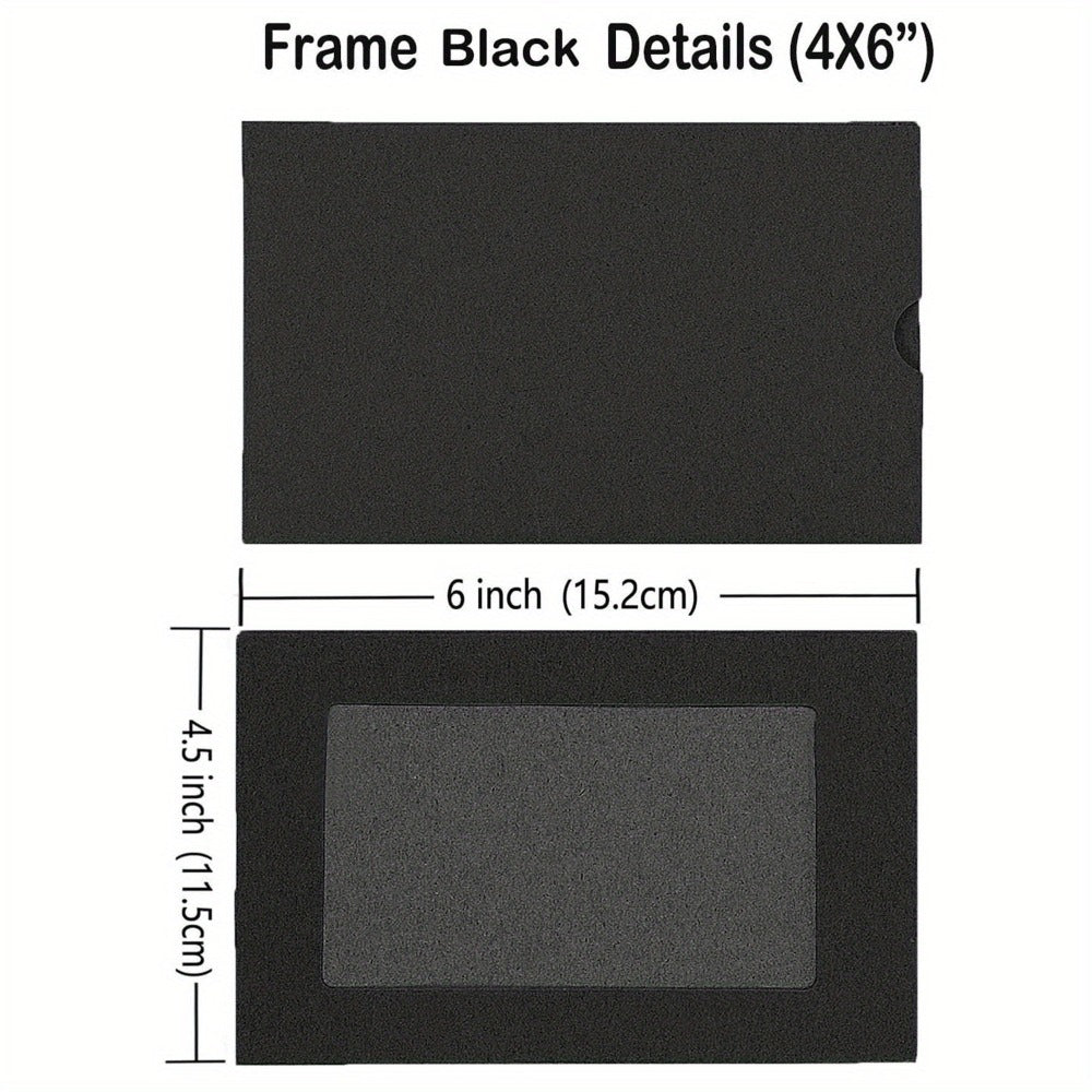 84 Pieces of Paper Photo Frames, Black Ultra-thin DIY Wall Hanging Picture Frame Album+rope+clip Set, DIY Wall Decoration