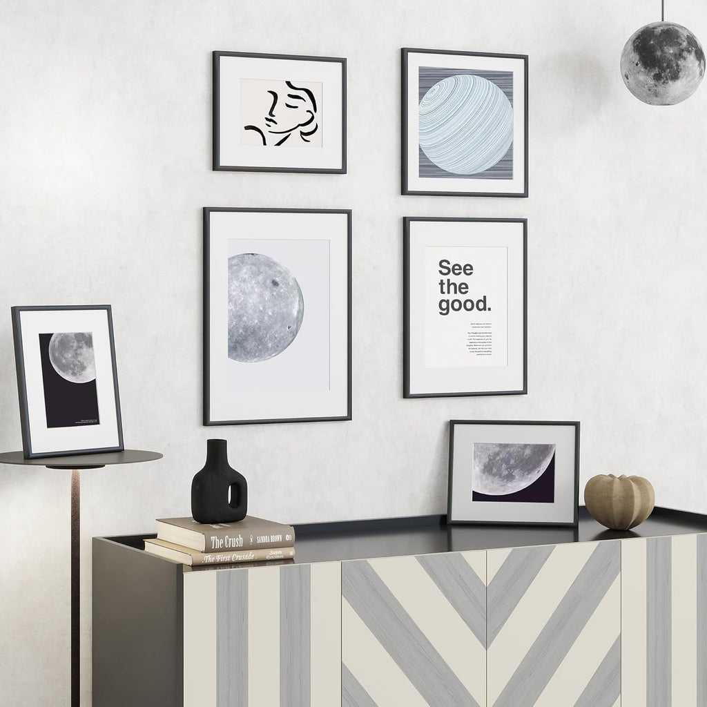 1/3pcs 30x40 50x70cm Picture Frames Aluminum Modern Photo Frame Black With Mat For Wall Art Mounting Canvas Print Home Decor