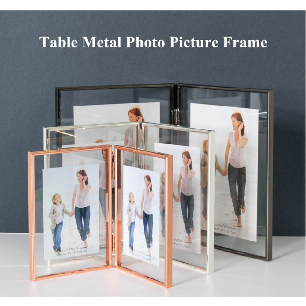 8 Inch High Definition Acrylic Glass Covers Photo Pictures Frames Tabletop Desktop Metal Sign Holder Display Stand