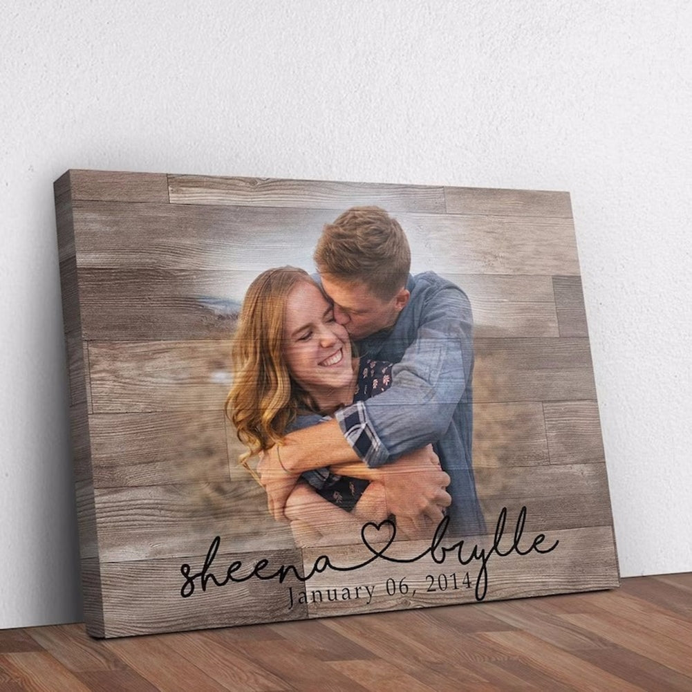 Personalized Wood Photo Frame Custom Photo Printed on Wood Slice Art Engrave Text Logo Home Decor Mothers Day Anniversary Gift