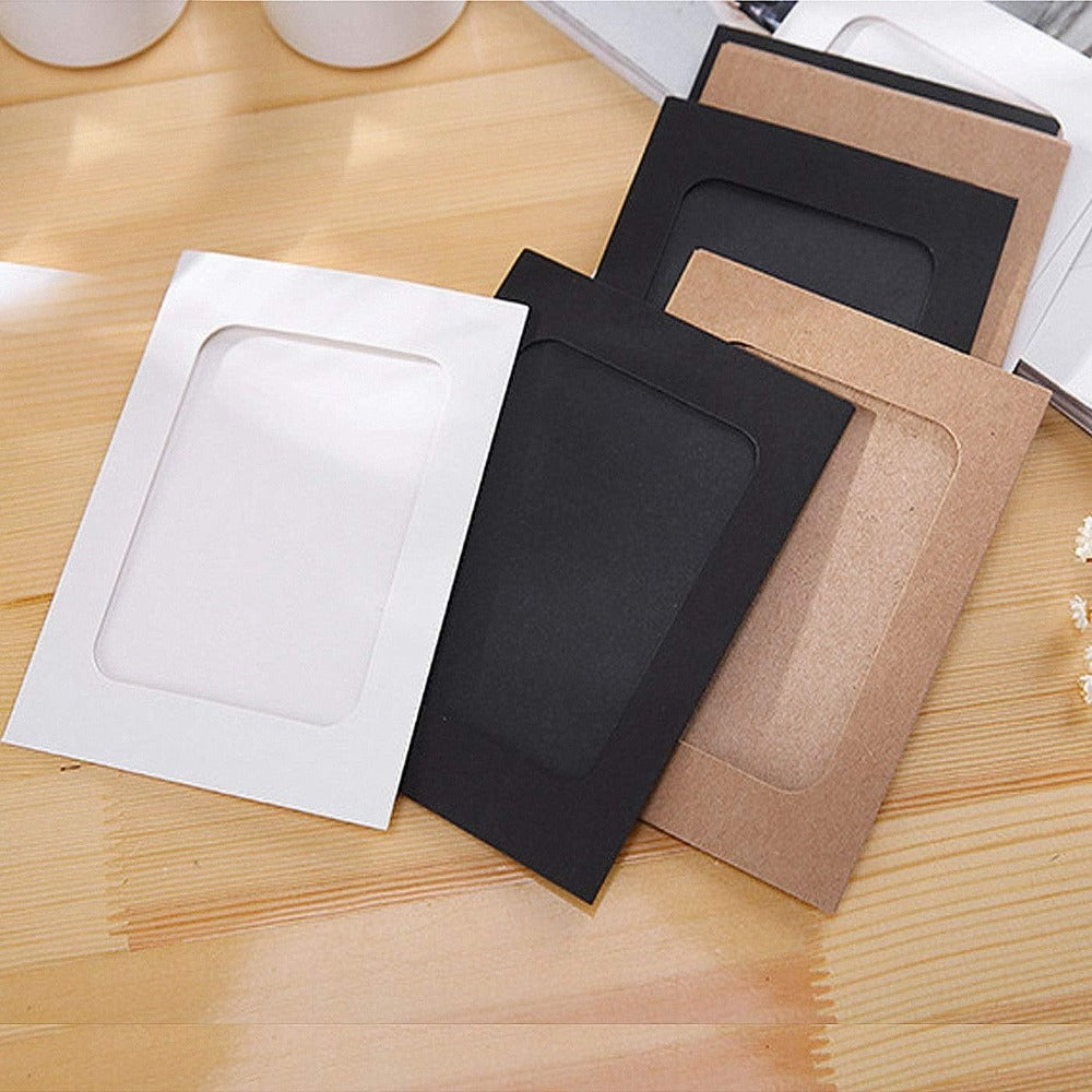 84 Pieces of Paper Photo Frames, Black Ultra-thin DIY Wall Hanging Picture Frame Album+rope+clip Set, DIY Wall Decoration