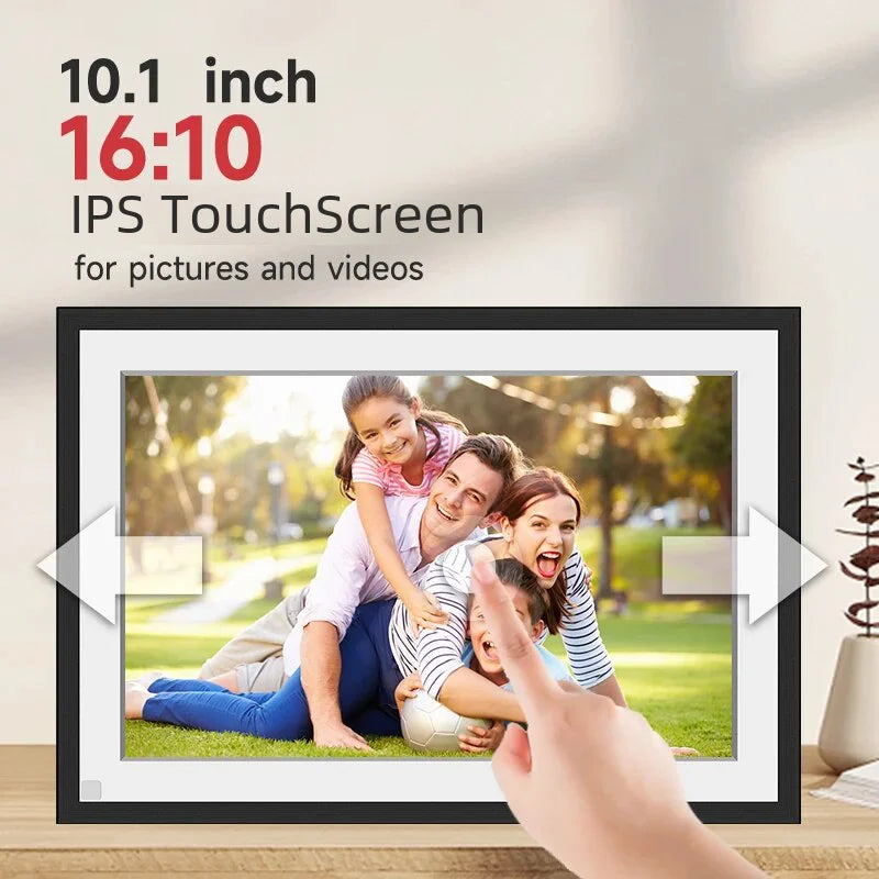Christmas Gift Frameo 10.1 Inch WiFi Digital Picture Frame，1280 * 800IPS HD Cloud Smart Digital Photo Frame,32GB Storage,