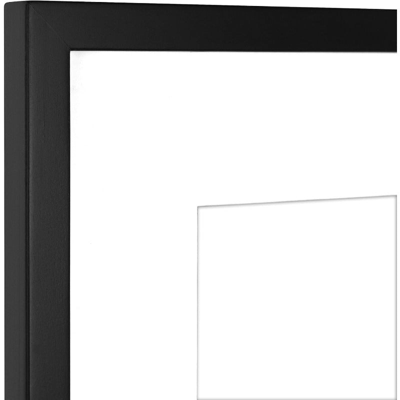 2-Pack 18x18 Black Square Frames, with 12x12 Mat Board for Wall Decor, Tabletop & Shelf Display Ready