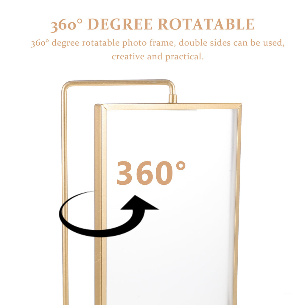 8 Inch Rotating Photo Frame Double Sided Display Stand For 6 7 8 Inch Photos Metal Base Home Wedding Decoration Frame