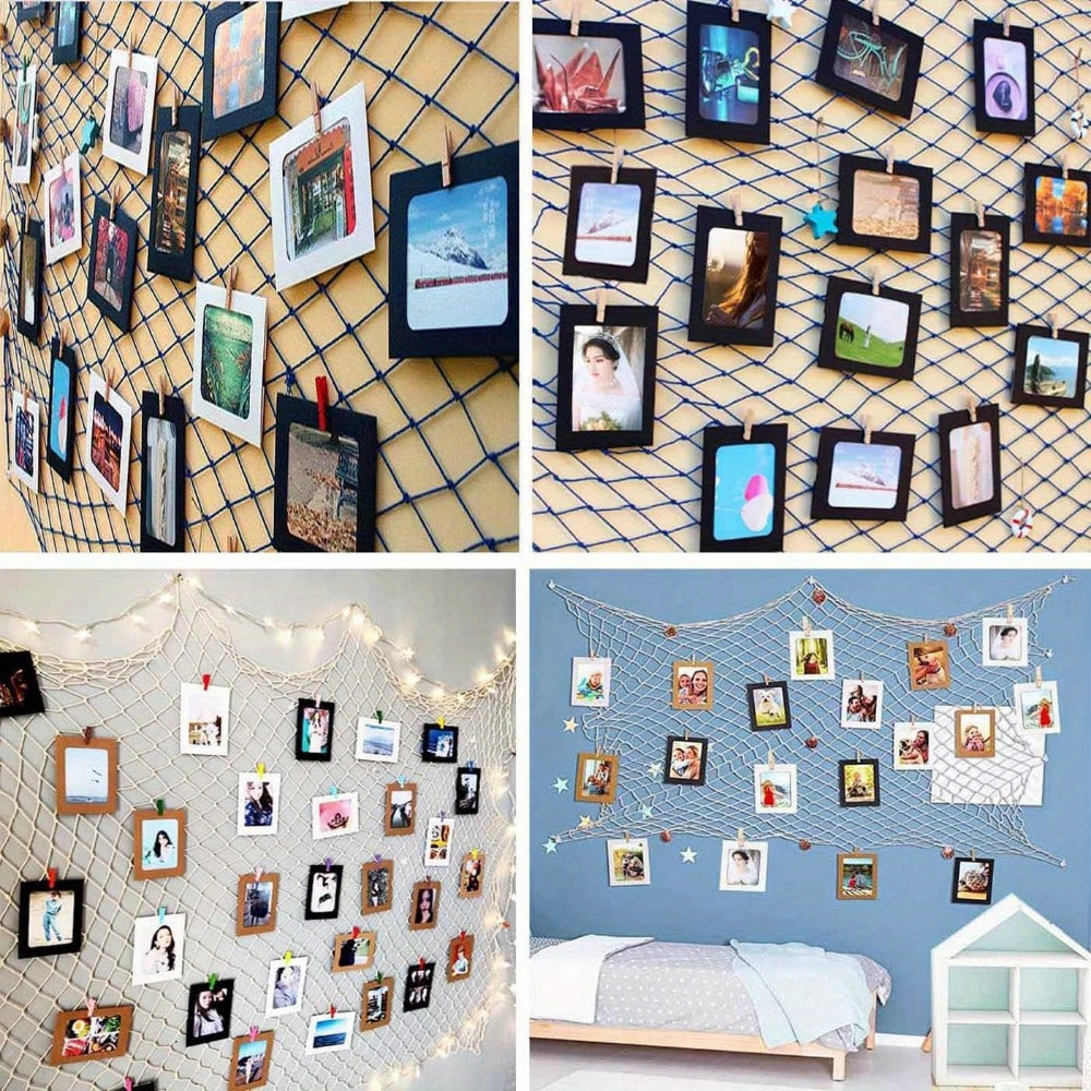 84 Pieces of Paper Photo Frames, Black Ultra-thin DIY Wall Hanging Picture Frame Album+rope+clip Set, DIY Wall Decoration
