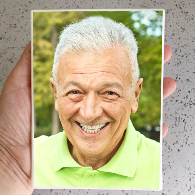 Custom Memorial Photo Headstone Photo Waterproof Ceramic Personalized Tombstone Picture Monument Portrait Photo Memorial Plaque