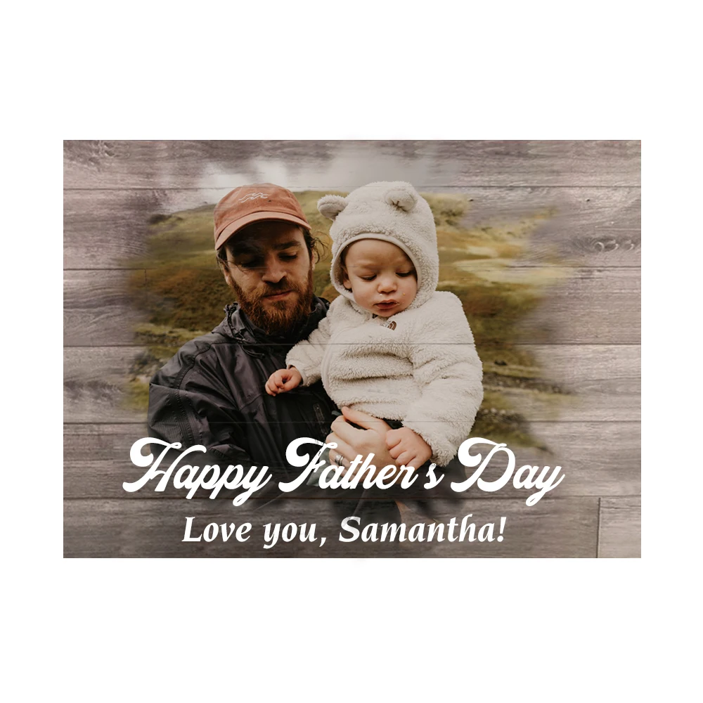 Personalized Wood Photo Frame Custom Photo Printed on Wood Slice Art Engrave Text Logo Home Decor Mothers Day Anniversary Gift