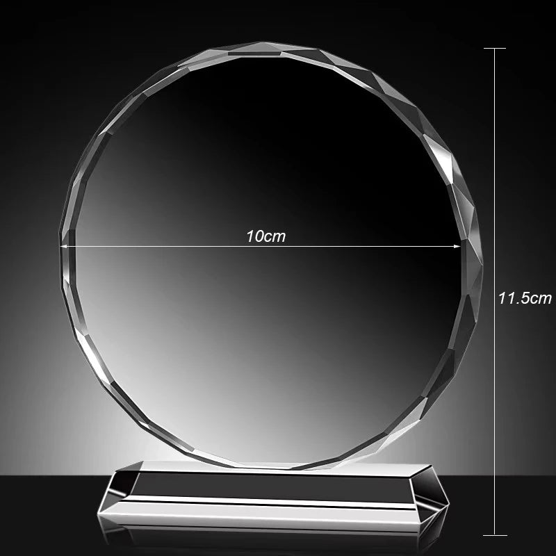 Free Custom DIY Round Shape Crystal Glass Photo Frame Personalized Wedding Family Anniversary Souvenir Birthday Gifts Home Decor