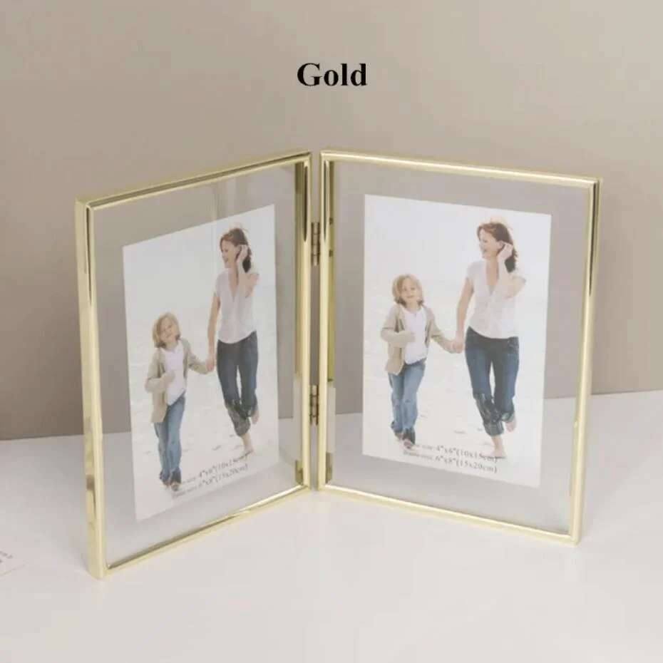 8 Inch High Definition Acrylic Glass Covers Photo Pictures Frames Tabletop Desktop Metal Sign Holder Display Stand