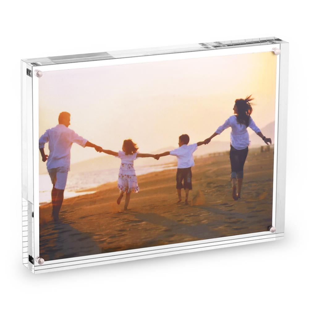 Acrylic Photo Frame Tabletop Desktop Picture Frame Magnetic Acrylic Block Holder Birthday Gift