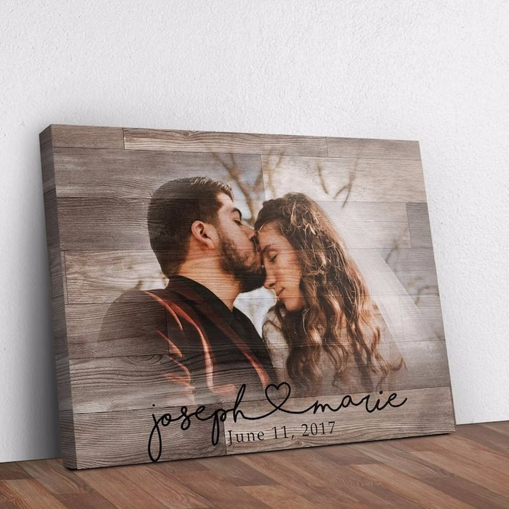 Personalized Wood Photo Frame Custom Photo Printed on Wood Slice Art Engrave Text Logo Home Decor Mothers Day Anniversary Gift