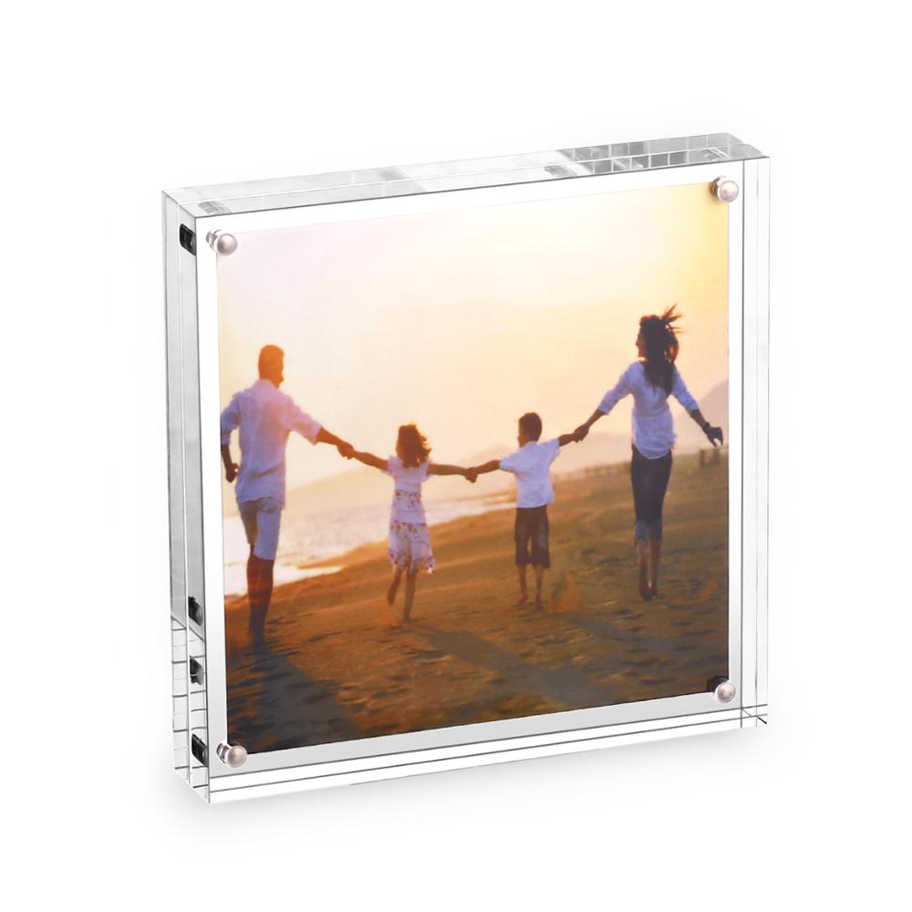 Acrylic Photo Frame Tabletop Desktop Picture Frame Magnetic Acrylic Block Holder Birthday Gift