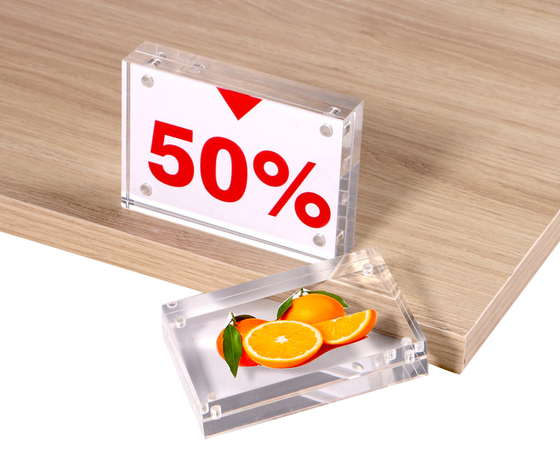 Acrylic Photo Frame Tabletop Desktop Picture Frame Magnetic Acrylic Block Holder Birthday Gift